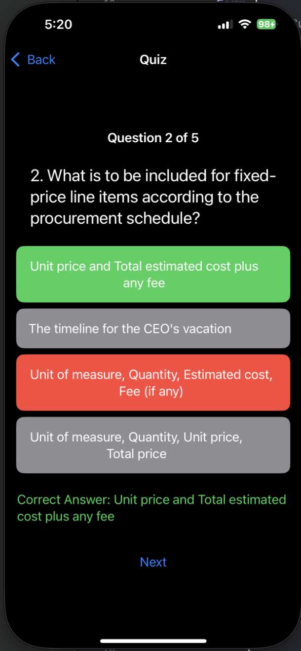 Quiz Screen